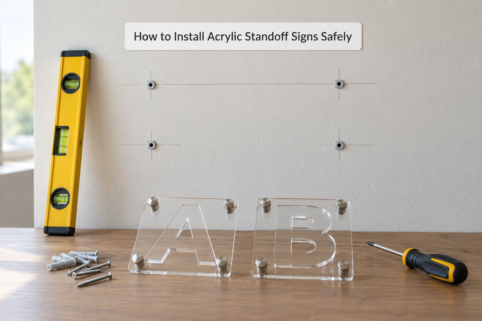 How to Install Acrylic Standoff Signs Safely