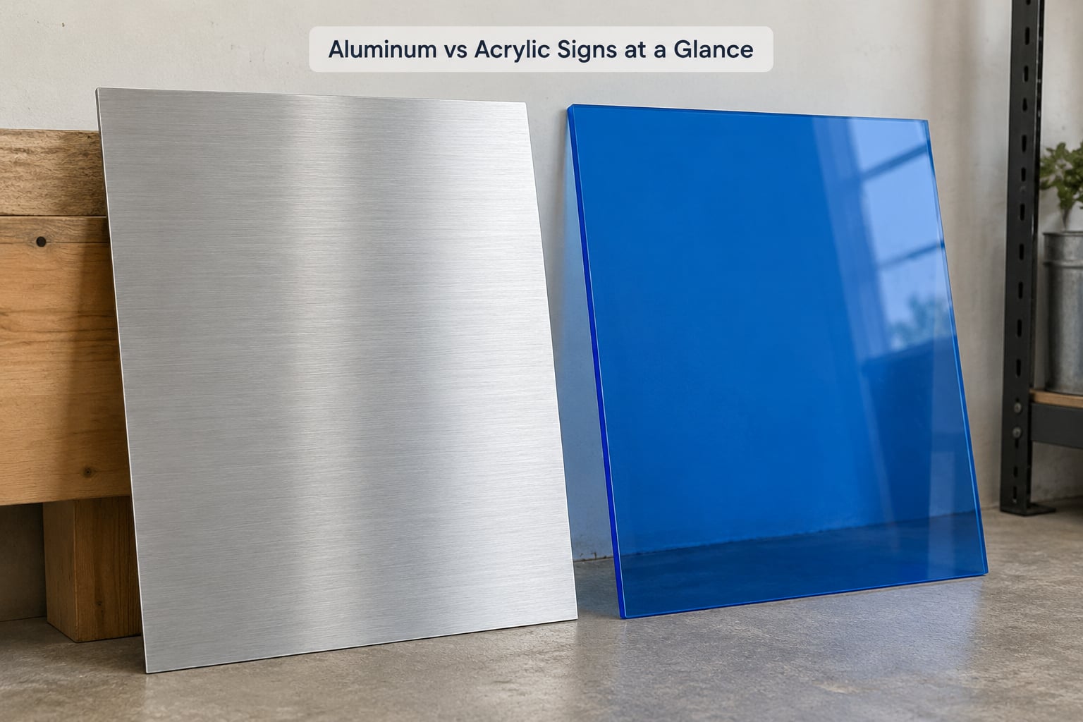 Aluminum vs Acrylic Signs at a Glance