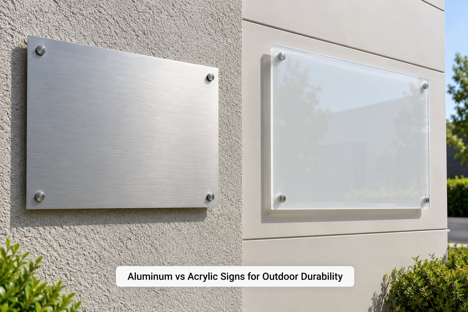 Aluminum vs Acrylic Signs for Outdoor Durability