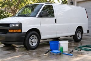 how to clean vinyl graphics on a work van