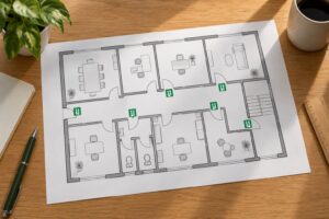 how many exit signs does a small business need