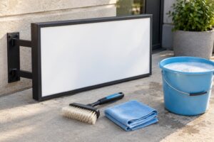 how to clean an outdoor business sign