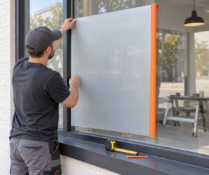 how much window coverage can a store sign have