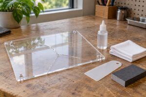 how to repair a cracked acrylic sign face