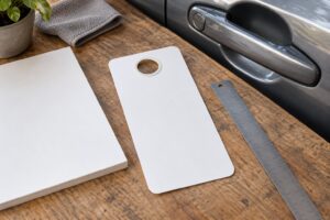 how to design a vehicle hang tag or door hanger