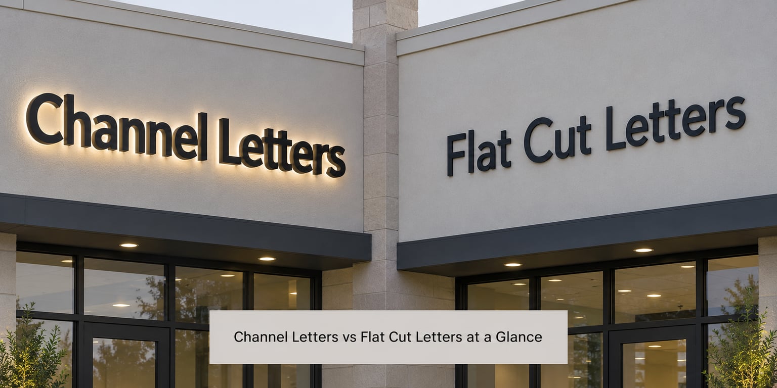 Channel Letters vs Flat Cut Letters at a Glance