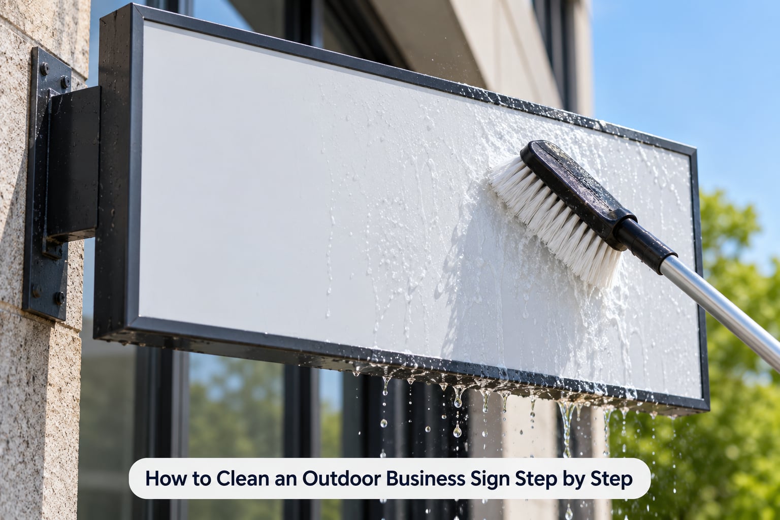 How to Clean an Outdoor Business Sign Step by Step