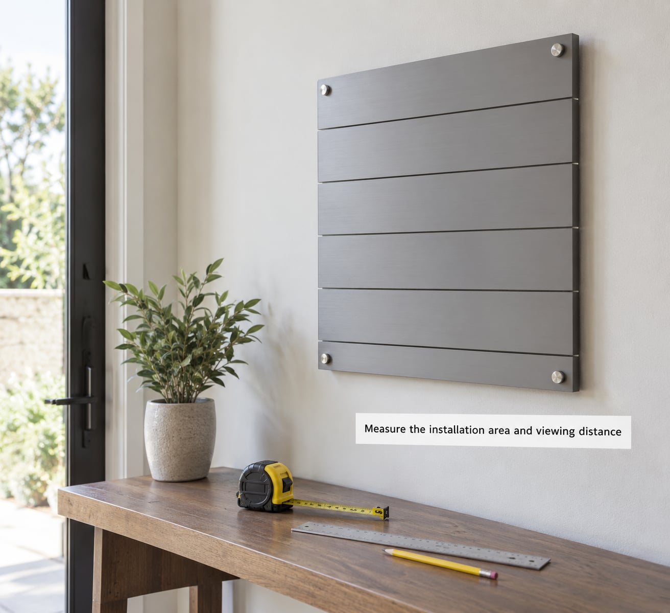 Measure the installation area and viewing distance