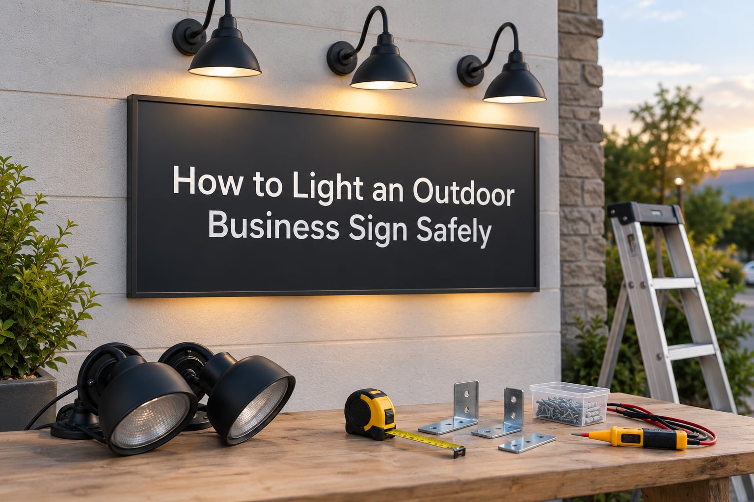 How to Light an Outdoor Business Sign Safely