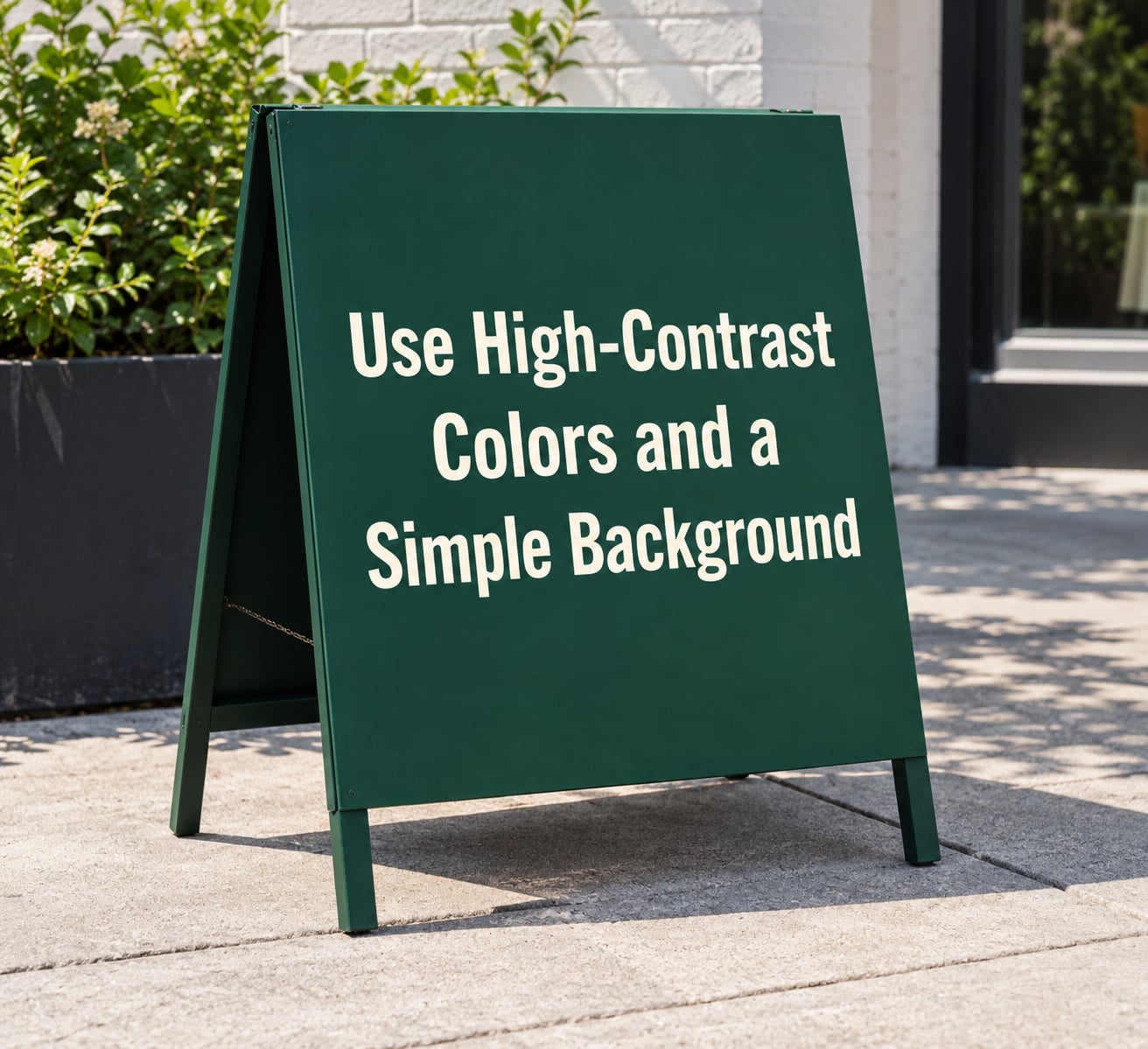 Use High-Contrast Colors and a Simple Background
