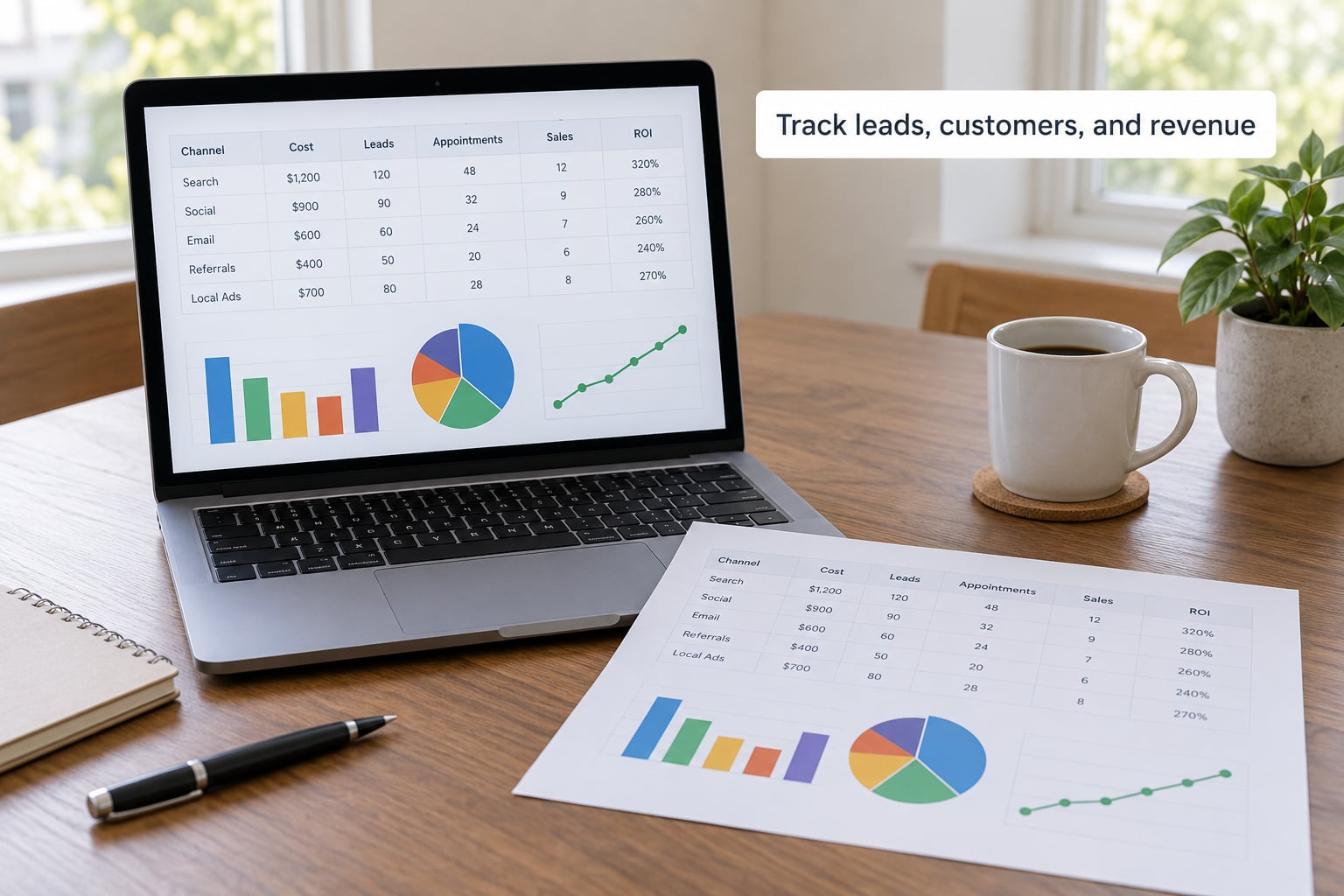 Track leads, customers, and revenue
