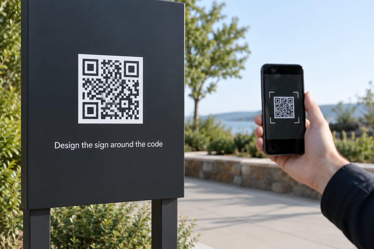 Design the sign around the code