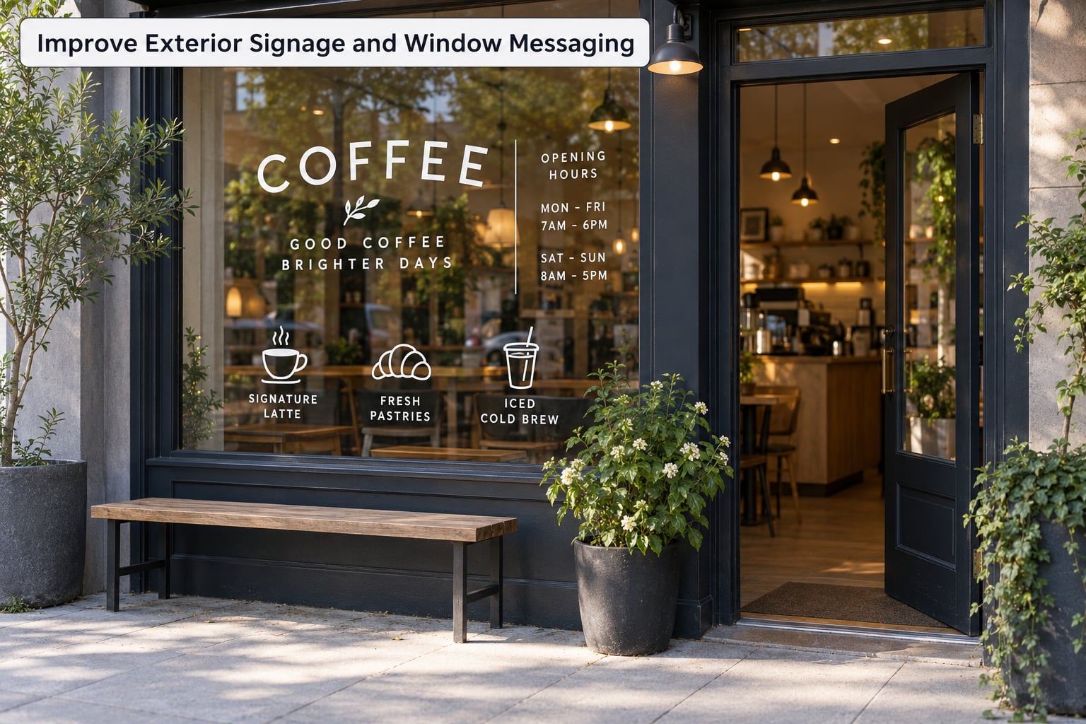 Improve Exterior Signage and Window Messaging