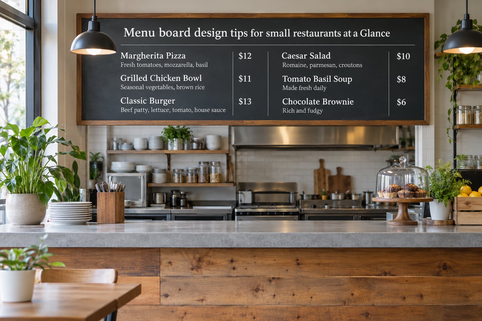 Menu board design tips for small restaurants at a Glance