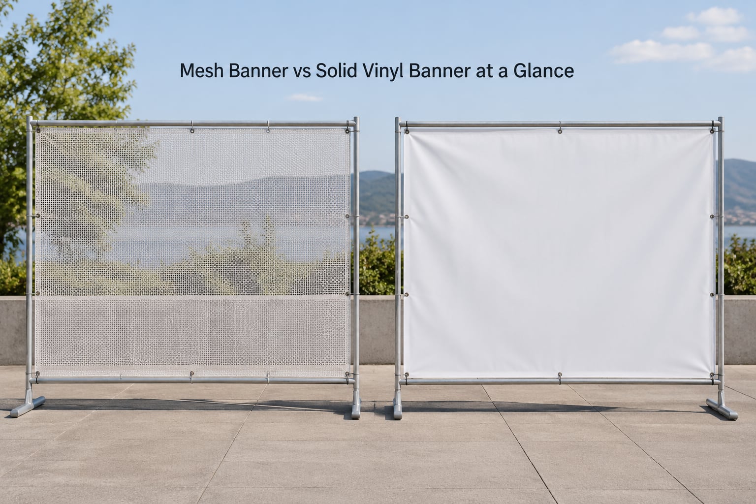 Mesh Banner vs Solid Vinyl Banner at a Glance