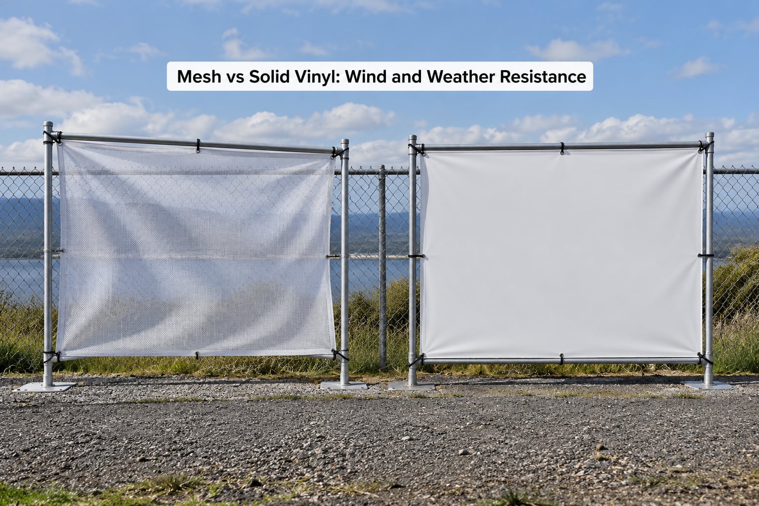 Mesh vs Solid Vinyl: Wind and Weather Resistance
