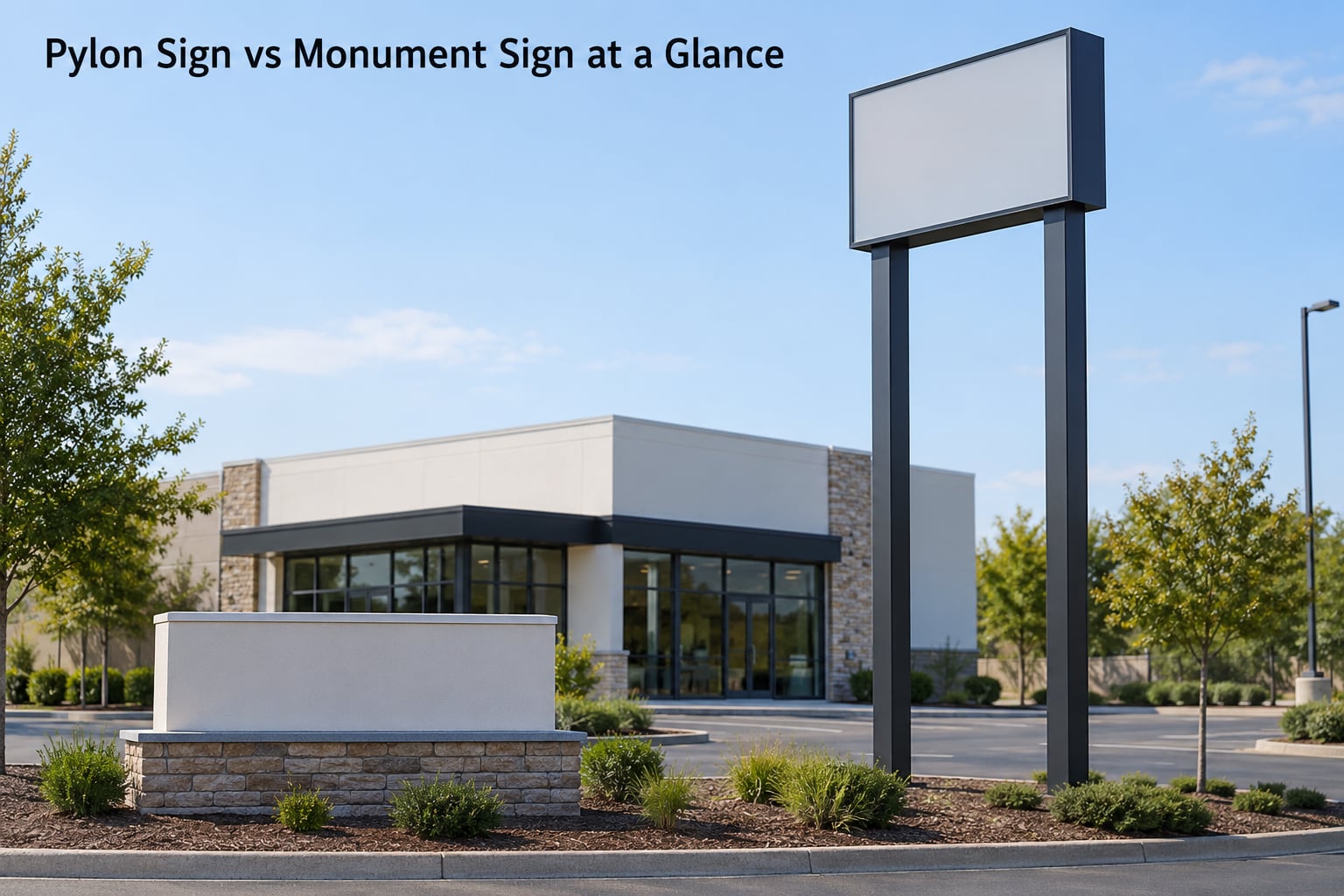 Pylon Sign vs Monument Sign at a Glance