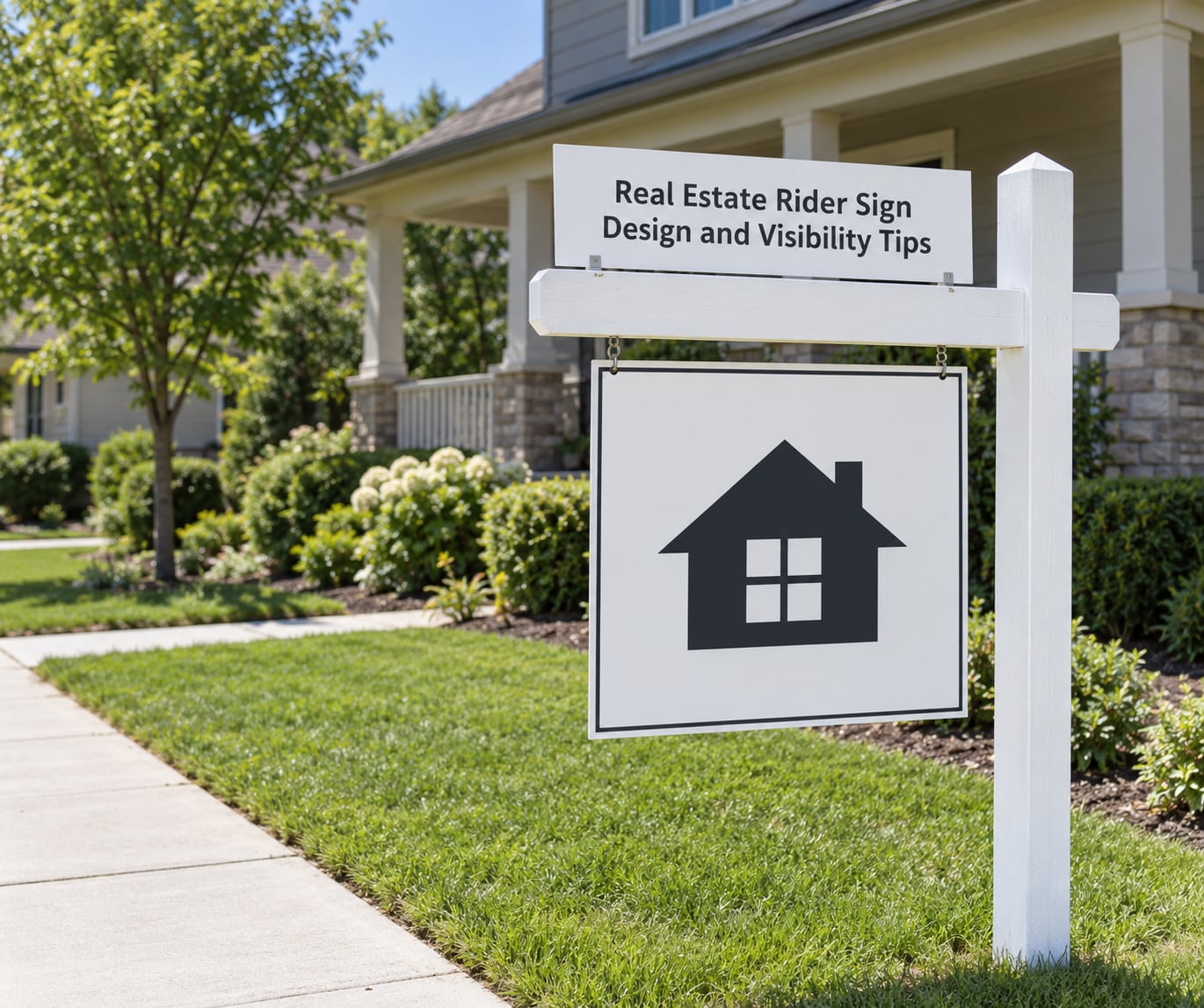 Real Estate Rider Sign Design and Visibility Tips