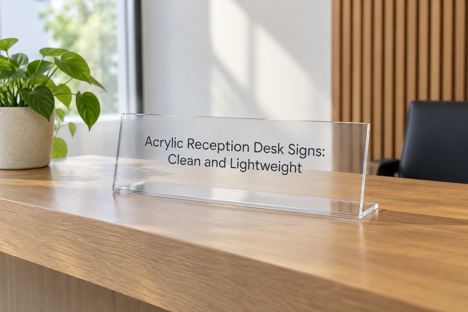 Acrylic Reception Desk Signs: Clean and Lightweight