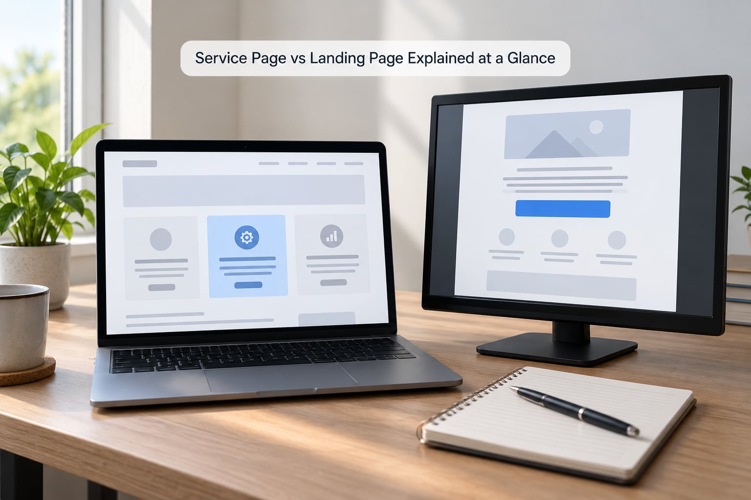 Service Page vs Landing Page Explained at a Glance