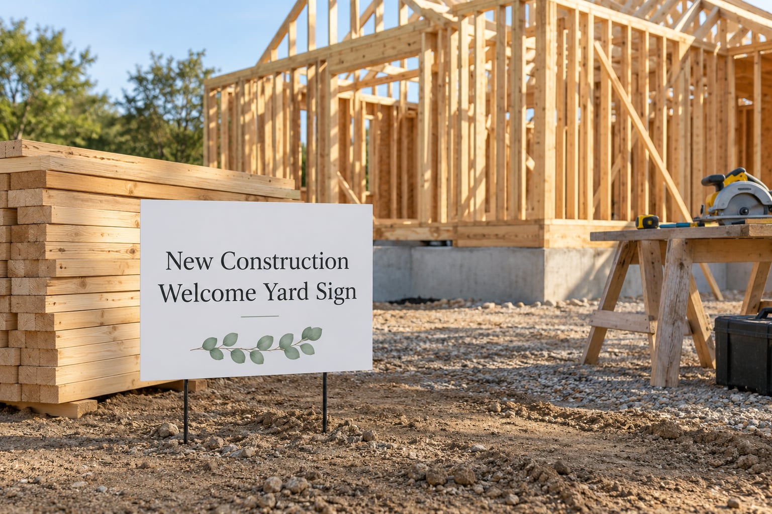 New Construction Welcome Yard Sign